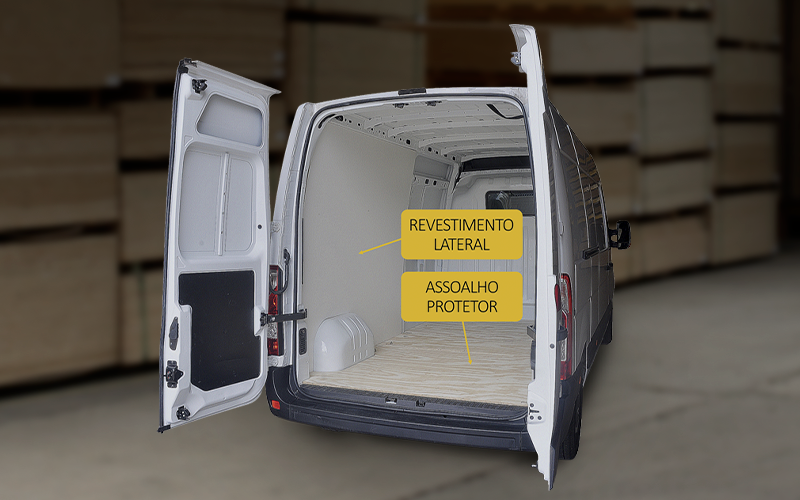 revestimento de vans com madeira